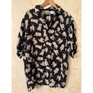 Men's Medium Addiction 100% Silk 101 Dalmatian Shirt